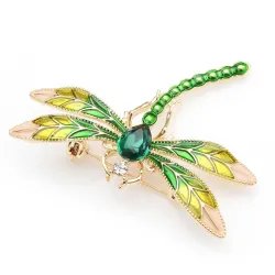Crystal dragonfly - brooch