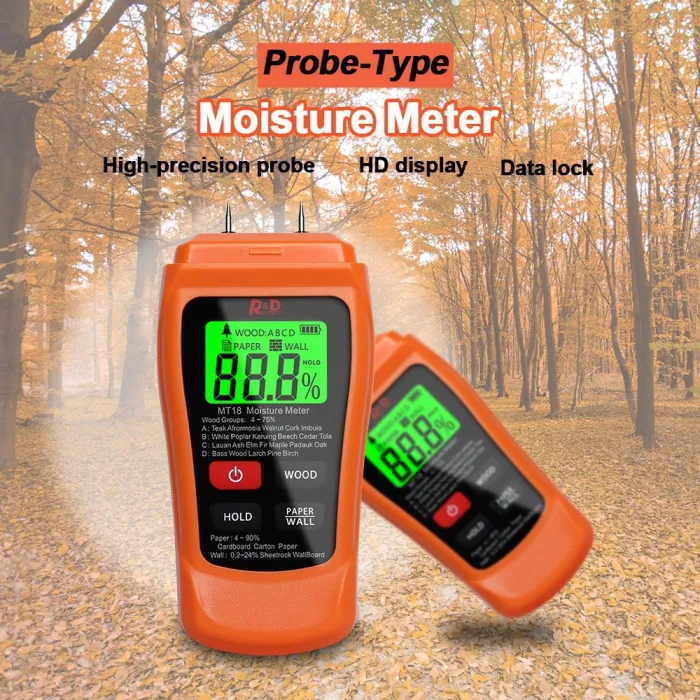 MT-18 - orange - digital tester - wood / paper moisture meter - wall moisture sensor - testerElectronics & Tools