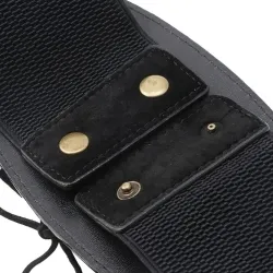 Retro belt - wide buckle and strings - elastic leather corset