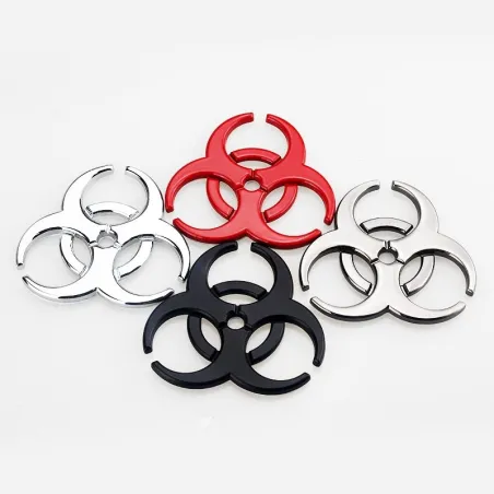 3D biohazard - metal emblem - car sticker