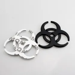 3D biohazard - metal emblem - car sticker