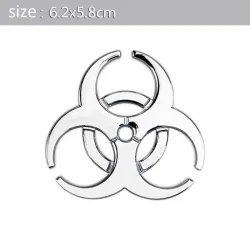 3D biohazard - metal emblem - car sticker