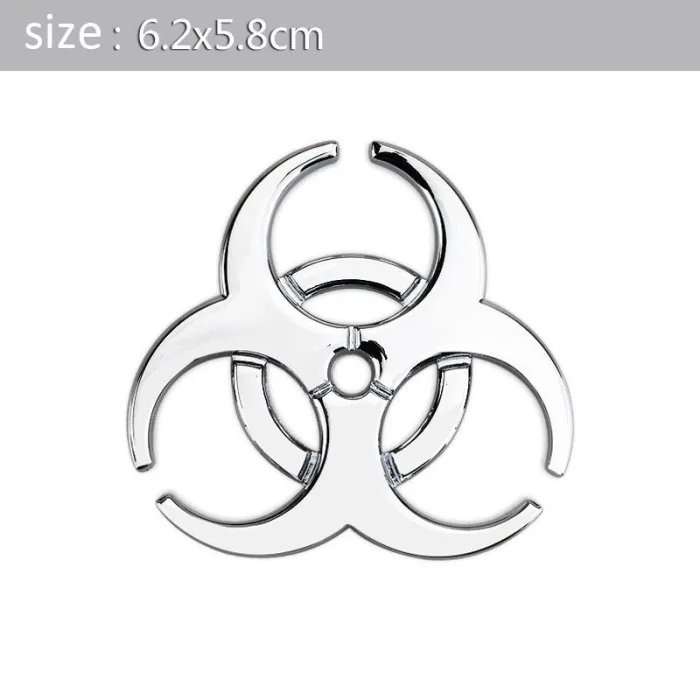 3D biohazard - metal emblem - car sticker