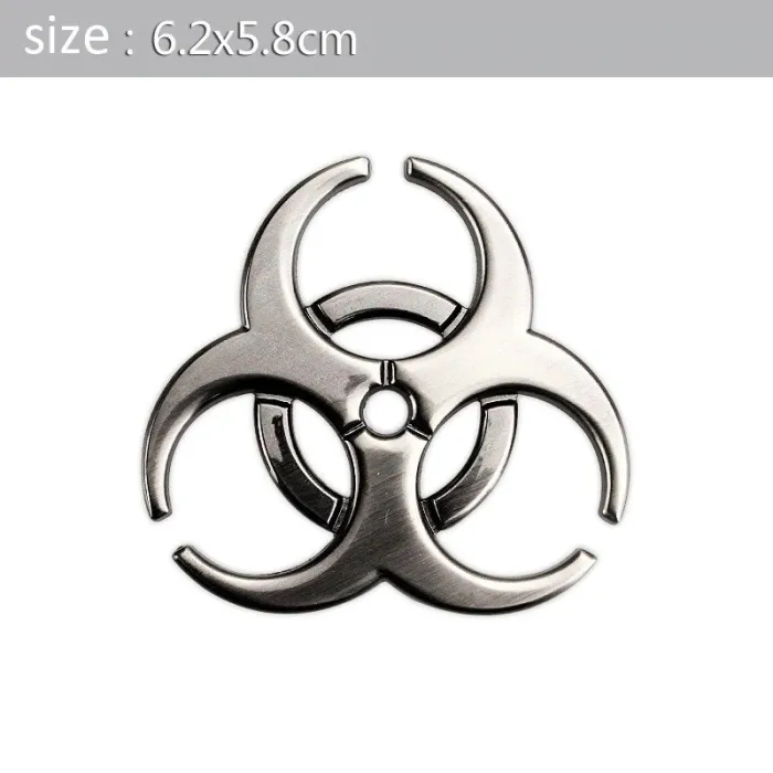 3D biohazard - metal emblem - car sticker