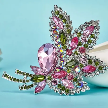 Crystal flower bouquet - brooch