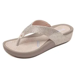 Beach flip flops with sequins - sandals