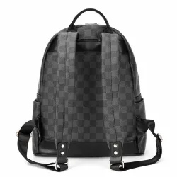 POLO - vintage leather backpack - plaid design