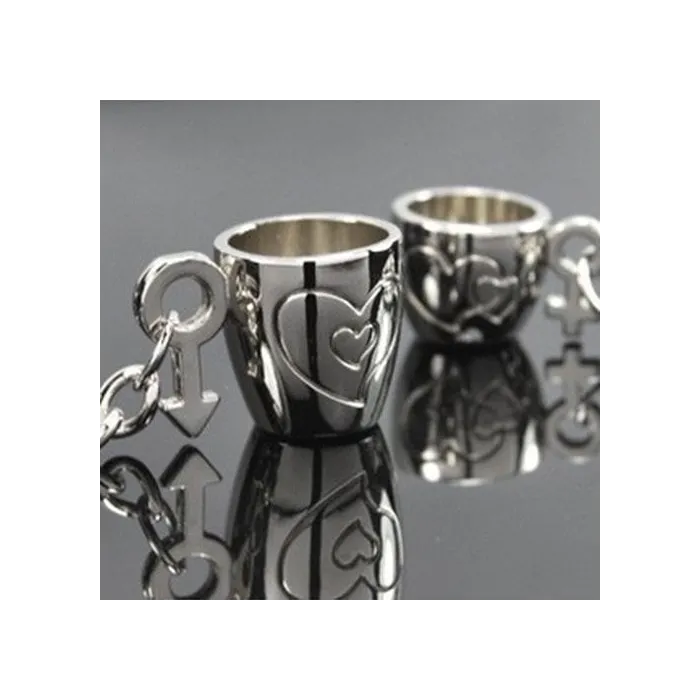 Engraved heart cups - keychain for couples - 2 piecesKeyrings