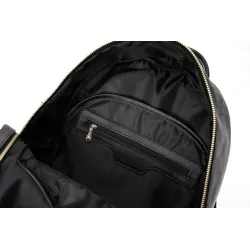 POLO - vintage leather backpack - plaid design