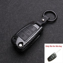 Silicone / carbon fiber - car key cover case with keychain - Audi - A3 - A4 - A5 - C5 - C6 - 8L - 8P