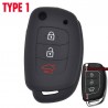 Silicone car key case - Hyundai - Elantra - Tucson - i40 - i20 - i10 - Creta - Santa Fe - 3 buttons