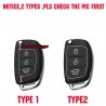 Silicone car key case - Hyundai - Elantra - Tucson - i40 - i20 - i10 - Creta - Santa Fe - 3 buttons