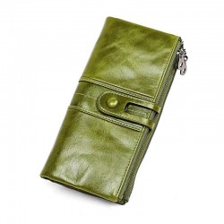 Long wallet with zipper - genuine leather