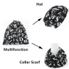 Multifunctional beanie - scarf - design with letters - unisex