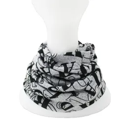 Multifunctional beanie - scarf - design with letters - unisex