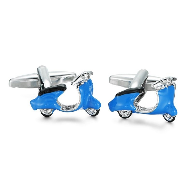 Enamel scooter - cufflinks - 2 pieces