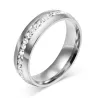 Elegant ring with crystals - stainless steel