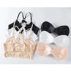 Sexy lace top - seamless bra with push-up