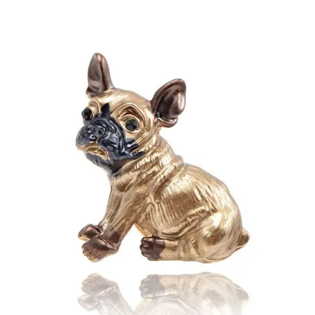 Small dog - gold plated brooch