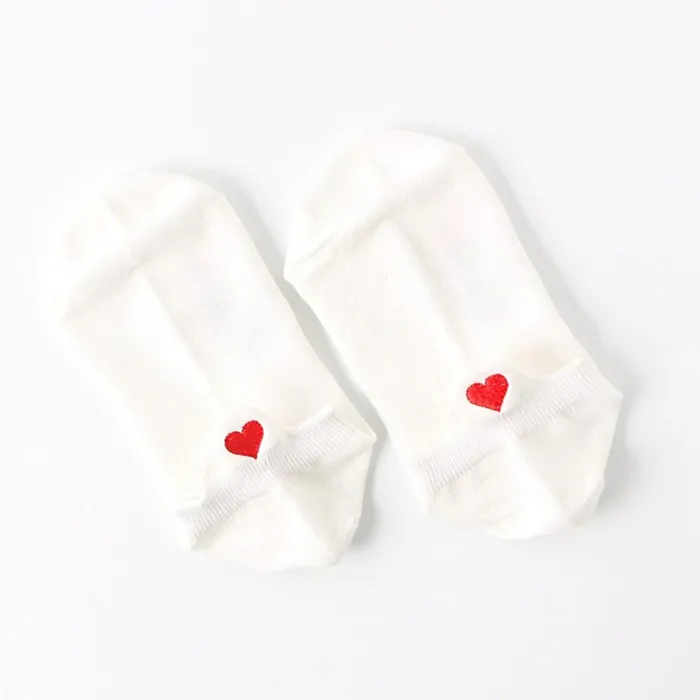Short socks - ankle length - with a heart - unisex