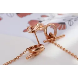 Chain with a black circle - long earringsEarrings