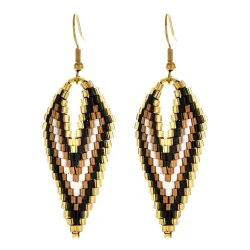 Long earrings with beads - V-shapedEarrings