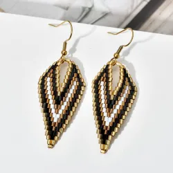 Long earrings with beads - V-shapedEarrings