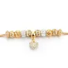 Elegant gold bracelet - with crystal beads & heart
