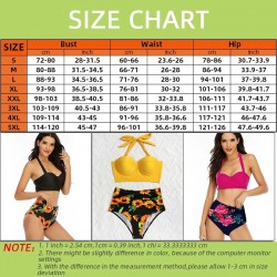 Sexy bikini set - with push-up - high waist - sunflowers