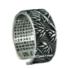 Buddhism sutra - bamboo leaves - ring - resizable - 925 sterling silver