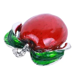 Red / green apple - elegant brooch
