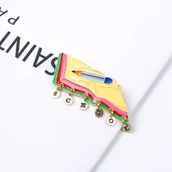 School / notebook / pen - brooch
