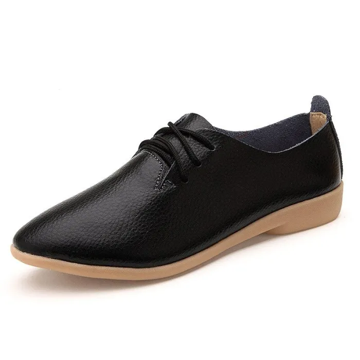 Soft moccasins - flat shoes with laces - genuine leatherBoots