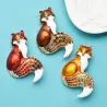 Crystal fox - brooch