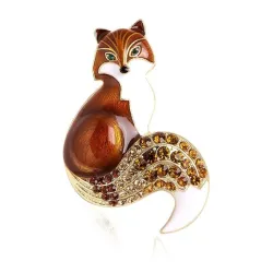 Crystal fox - brooch