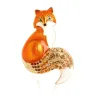 Crystal fox - brooch