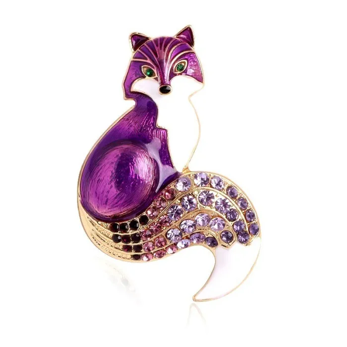Crystal fox - brooch