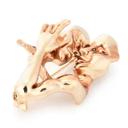 Kissing couple lovers - alloy brooch