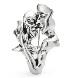 Kissing couple lovers - alloy brooch