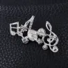 Crystal musical notes - elegant brooch