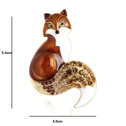 Crystal fox - brooch