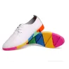 Flat shoes with rainbow sole - with laces - genuine leather