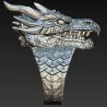 Stainless steel ring with a dragon head - Punk / Gothic style