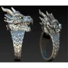 Stainless steel ring with a dragon head - Punk / Gothic style