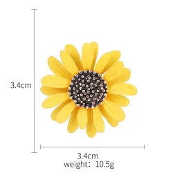 Sunflower - metal brooch