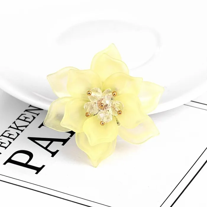 Flower with crystals - elegant brooch