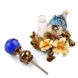Vintage metal bird - perfume glass - 4ml