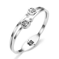 Elegant bracelet - with crystals / tree of life pattern
