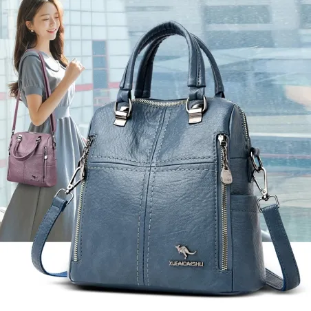 Multifunctional shoulder bag - leather backpack