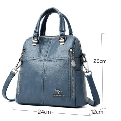 Multifunctional shoulder bag - leather backpack